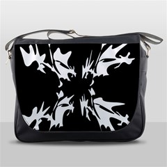 Black And White Pattern Messenger Bags by Valentinaart