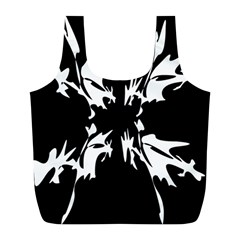 Black And White Pattern Full Print Recycle Bags (l)  by Valentinaart