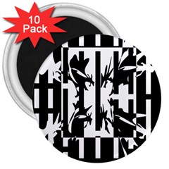 Black And White Abstraction 3  Magnets (10 Pack)  by Valentinaart