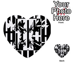 Black And White Abstraction Multi-purpose Cards (heart)  by Valentinaart