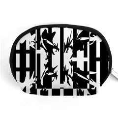 Black And White Abstraction Accessory Pouches (medium)  by Valentinaart