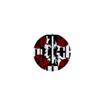 Red, black and white elegant design 1  Mini Buttons Front