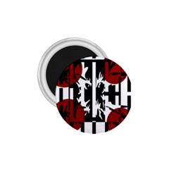 Red, Black And White Elegant Design 1 75  Magnets by Valentinaart