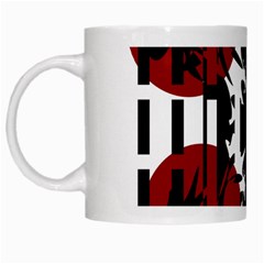 Red, Black And White Elegant Design White Mugs by Valentinaart