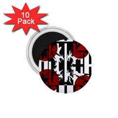 Red, Black And White Elegant Design 1 75  Magnets (10 Pack)  by Valentinaart