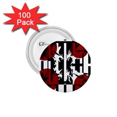 Red, Black And White Elegant Design 1 75  Buttons (100 Pack)  by Valentinaart