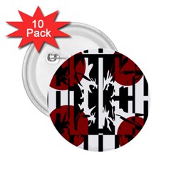 Red, Black And White Elegant Design 2 25  Buttons (10 Pack)  by Valentinaart