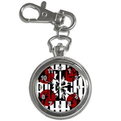 Red, Black And White Elegant Design Key Chain Watches by Valentinaart