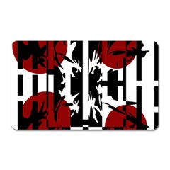 Red, Black And White Elegant Design Magnet (rectangular) by Valentinaart