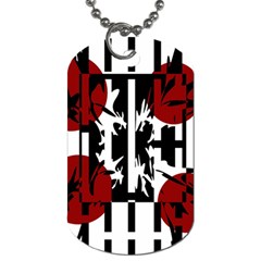 Red, Black And White Elegant Design Dog Tag (one Side) by Valentinaart