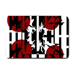 Red, Black And White Elegant Design Small Doormat  by Valentinaart