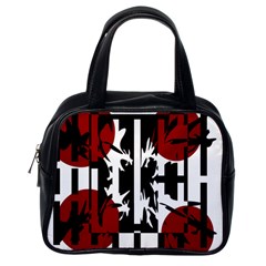 Red, Black And White Elegant Design Classic Handbags (one Side) by Valentinaart