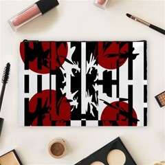 Red, Black And White Elegant Design Cosmetic Bag (large)  by Valentinaart