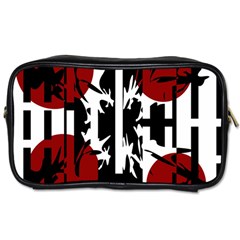 Red, Black And White Elegant Design Toiletries Bags 2-side