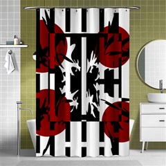 Red, Black And White Elegant Design Shower Curtain 48  X 72  (small)  by Valentinaart