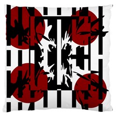 Red, Black And White Elegant Design Large Cushion Case (one Side) by Valentinaart