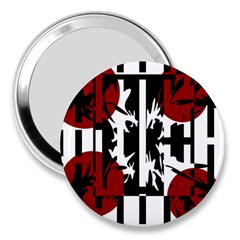 Red, Black And White Elegant Design 3  Handbag Mirrors by Valentinaart