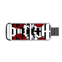 Red, Black And White Elegant Design Portable Usb Flash (one Side) by Valentinaart