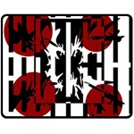 Red, black and white elegant design Double Sided Fleece Blanket (Medium)  58.8 x47.4  Blanket Front