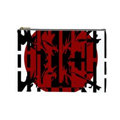 Red, Black And White Decorative Design Cosmetic Bag (large)  by Valentinaart