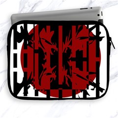 Red, Black And White Decorative Design Apple Ipad 2/3/4 Zipper Cases by Valentinaart