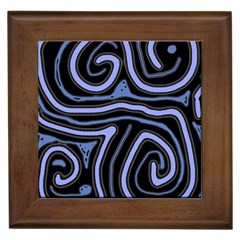 Blue Abstract Design Framed Tiles by Valentinaart