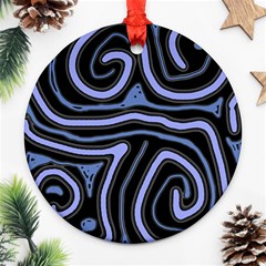 Blue abstract design Ornament (Round) 