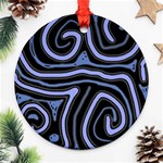 Blue abstract design Ornament (Round)  Front