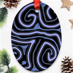 Blue abstract design Ornament (Oval)  Front