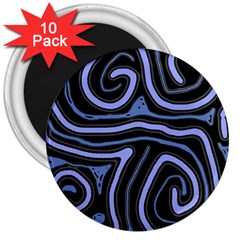 Blue abstract design 3  Magnets (10 pack) 