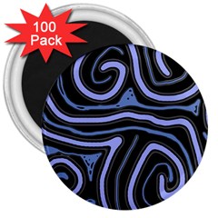 Blue abstract design 3  Magnets (100 pack)