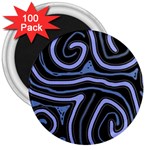 Blue abstract design 3  Magnets (100 pack) Front