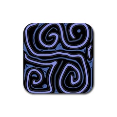 Blue abstract design Rubber Coaster (Square) 