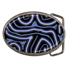 Blue abstract design Belt Buckles