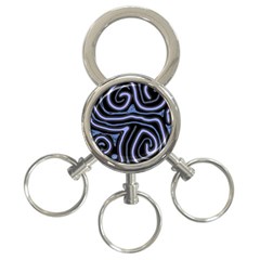 Blue abstract design 3-Ring Key Chains