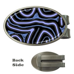 Blue abstract design Money Clips (Oval) 