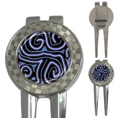 Blue abstract design 3-in-1 Golf Divots