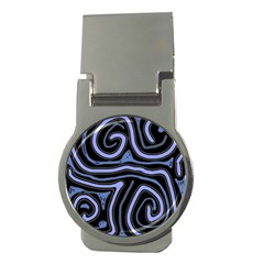 Blue Abstract Design Money Clips (round)  by Valentinaart