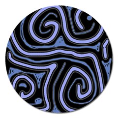 Blue abstract design Magnet 5  (Round)