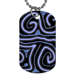 Blue abstract design Dog Tag (One Side)