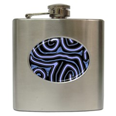 Blue abstract design Hip Flask (6 oz)