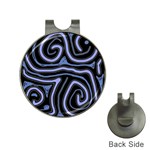 Blue abstract design Hat Clips with Golf Markers Front