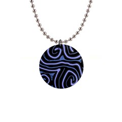 Blue abstract design Button Necklaces