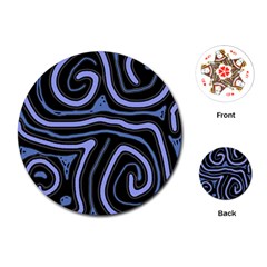 Blue abstract design Playing Cards (Round) 