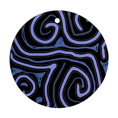 Blue abstract design Round Ornament (Two Sides) 