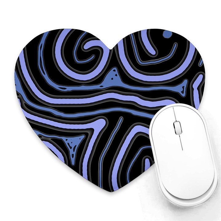 Blue abstract design Heart Mousepads