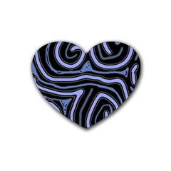 Blue abstract design Rubber Coaster (Heart) 