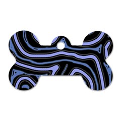 Blue abstract design Dog Tag Bone (Two Sides)