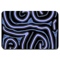 Blue abstract design Large Doormat 