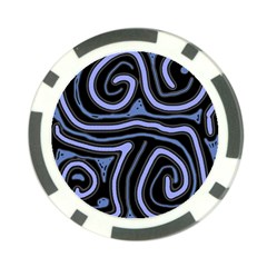 Blue abstract design Poker Chip Card Guards